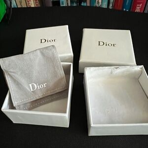 2 Empty Dior Jewelry Gift Boxes, 1 Jewelry Pouch